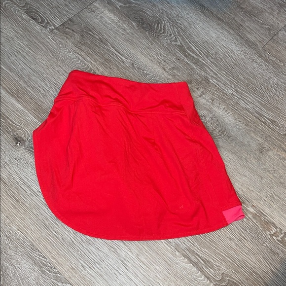 Lululemon sz 0 asymmetrical layered high rise tennis skirt in red pink layers - Picture 5 of 6